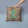 thumbnail image 2 of Letter E Retro Tribal Alphabet Initial Fabric Decorative Pillow, 2 of 4