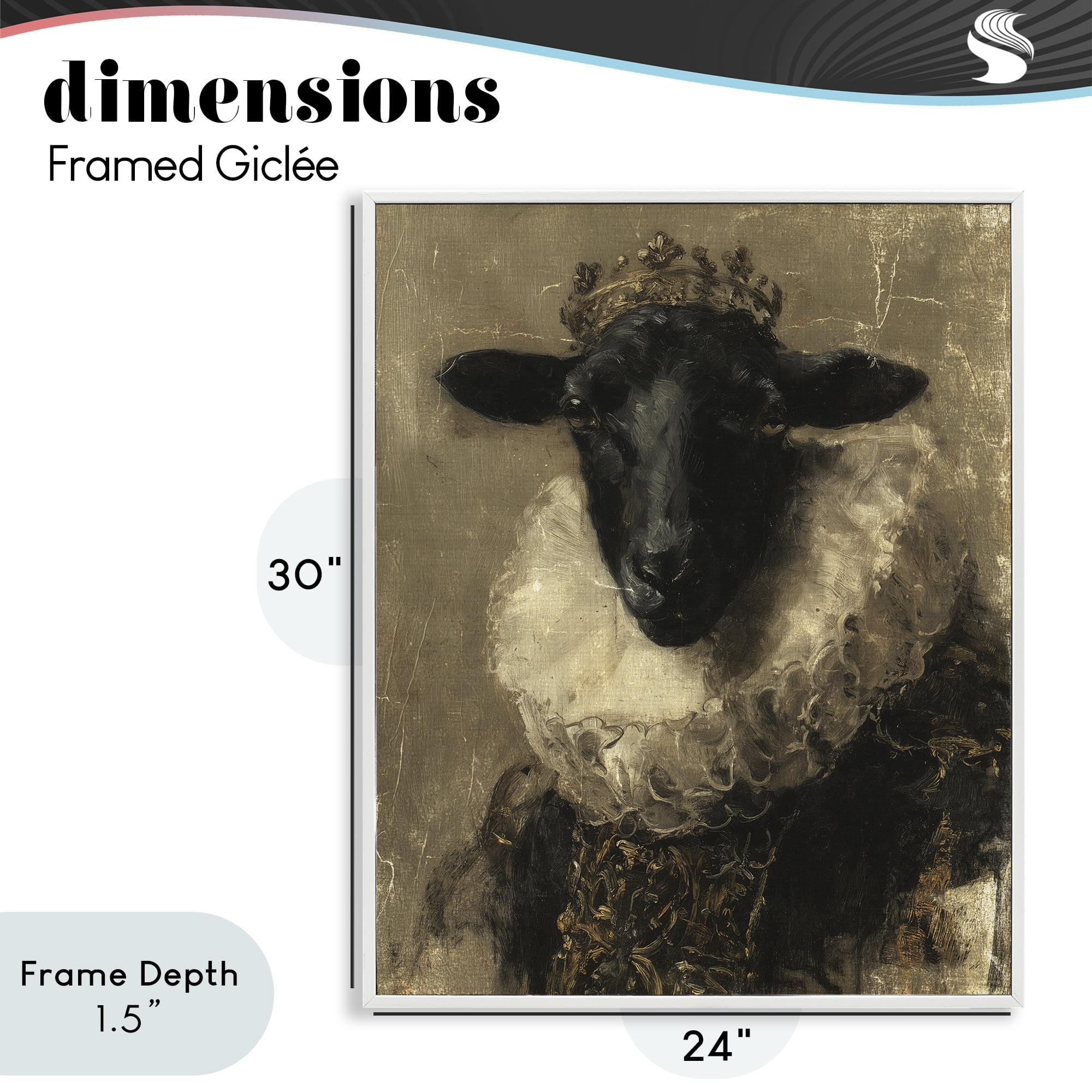 Stupell Industries Noble Ram Portrait White Framed Giclee Art, design by Svetlana Aleynikova