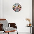 thumbnail image 3 of 14 Inch Wall Clock Battery Operated Silent Clock Decorative for Office, Kitchen, Outdoor, Living Room，Titmouse in a Blooming Cherry Orchard Drawing, 3 of 4