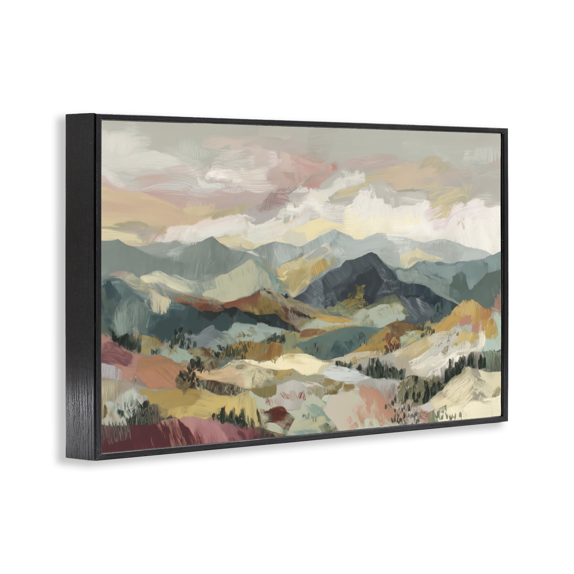 Stupell Industries Mountain Valley Vista Black Framed Giclee Art, design by Chromatic Storm Studio