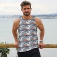 thumbnail image 6 of Gukieu sparus aurata Print Men's Quick Dry Fitness Vest, Round Neck Sleeveless Fitness Bodybuilding Top-XX-Large, 6 of 7
