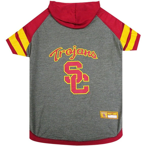 Pets First College USC Trojans Pet Hoodie Tee Shirt, 4 Sizes Available - Medium