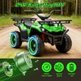 thumbnail image 6 of 24V Ride on Car, Kids ATV Quad with Bluetooth Music w/Storage Racs, Anti-Slip Tires, 160W Motors, Crash Bars, Power Display, LED Lights & Bluetooth, 24 Volt Ride on Toys for Toddlers Ages 3+, Green, 6 of 9