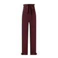 thumbnail image 6 of Dezsed Women's Pants Casual Trouser Paper Bag Pants Elastic Waist Slim Pants with Pockets, 6 of 8