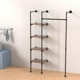 thumbnail image 5 of XIANERS Wall Mounted Clothing Rack Two Columns Industrial Pipe Clothes Rack Closet Wall Shelf Matte Black Vintage Wall Shelf Clothes Hangings Rod Bar for Home Laundry Room value, 5 of 9
