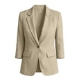 thumbnail image 7 of Women's 3/4 Sleeve Blazer Lapel V Neck Button Down Cardigan Casual Business Stylish Jackets With Pockets (S, Khaki), 7 of 7