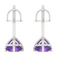 thumbnail image 4 of 2 Ct Round Cut Studs Purple Natural Amethyst 14K White Solid Solid Gold Everyday Dainty Earrings Screw Back, 4 of 7