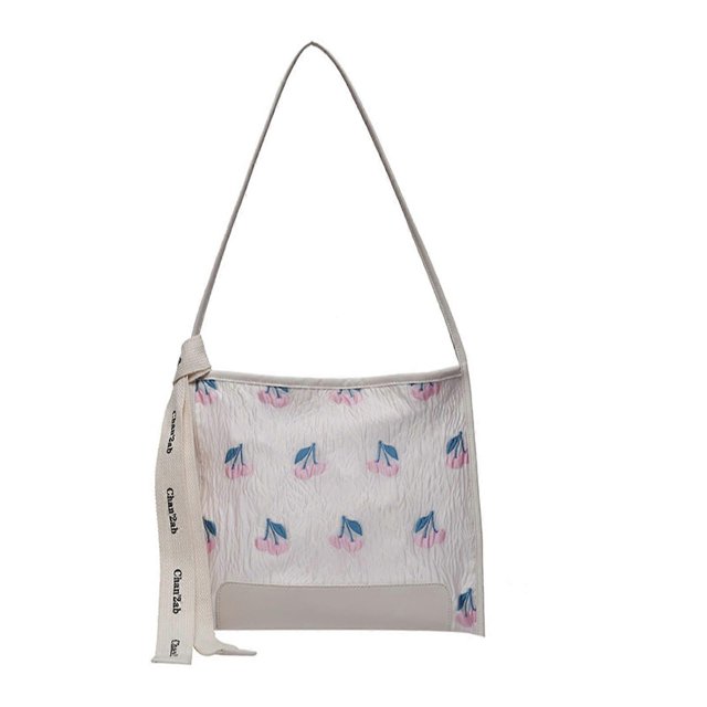 Elegant Tulip/ Cherry Shoulder Bag Large Capacity Tote Bag Handbag Women's Flower Bag for Outdoor Summer Camping