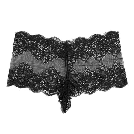 

Womens Hipster Black Lace Panty XL 1 Pack