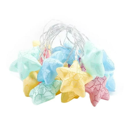 

LED Five-pointed Star Lamp String Crack Effect Multicolor Warm Light Party Bar Battery Box Romantic Decorative Lantern