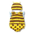 thumbnail image 2 of Xudanell Ladybug Ladybird Onesie Romper Bodysuit Dress Up Set with Hat Size 3-24 Months(Yellow,3-6 Months), 2 of 4