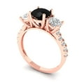 thumbnail image 2 of Clara Pucci 14K Rose Gold 1.97ct Onyx Three-Stone Ring for Women, 2 of 8