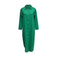 thumbnail image 4 of Womens Summer Dresses 2025 Flowy Skirts for Women Women Fashion Solid Dress Shirt Long Skirt Casual Long Sleeve Cardigan Dress, 4 of 5
