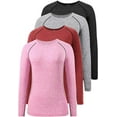 thumbnail image 1 of 3-4 Pack T-Shirt à Manches Longues Dry Fit pour Femmes Évacuant l'Humidité Tee à Manches Longues Compression Extérieure Course Tops d'Entraînement, 1 of 6