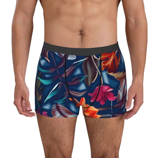 Fotbe Tropical Flower Calzoncillos Tipo Boxer con Bolsa de Soporte Total para Hombre, X-Temp Fresco, Transpirable y de Secado Rápido-XX-Large