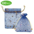 thumbnail image 2 of Tripumer 100 Pcs Moon Star Organza Bags Jewelry Candy Bags Organza Favor Bags Gift Pouch with Drawstring Little Mesh Candy Gift Pouches for Party Jewelry Festival Navy Blue, 2 of 7