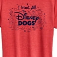 thumbnail image 3 of Disney Classics - Cats & Dogs - I Want All The Disney Dogs - Women's Short Sleeve Graphic T-Shirt, 3 of 5
