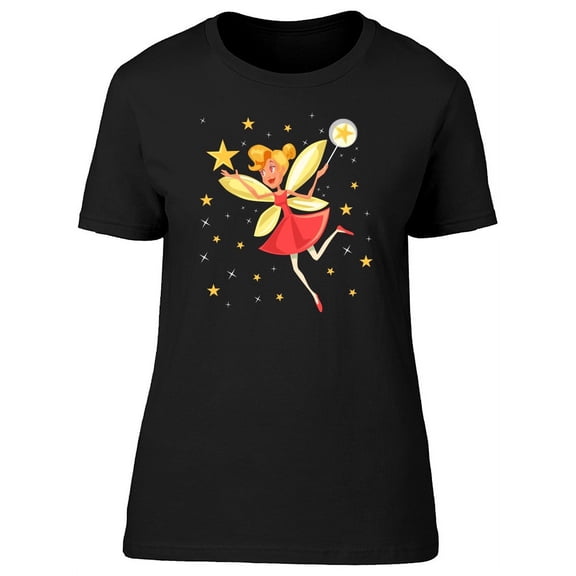 Cute Fairy With Magic Wand T-Shirt Women -Image by Shutterstock, Female Large