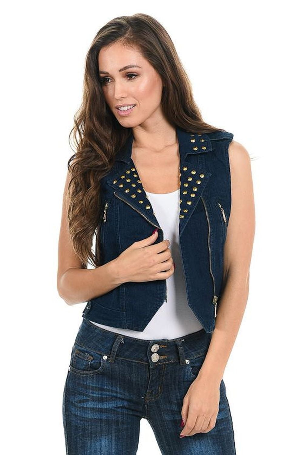 ladies denim vest