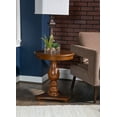 thumbnail image 2 of Powell Stanton Pedestal Accent Side Table, Brown, 2 of 10