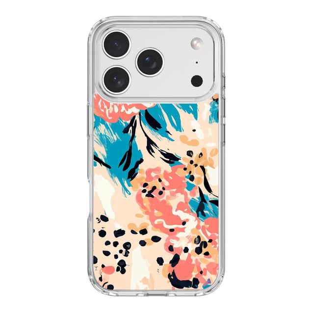 Funda Para iPhone 17 Pro Transparente Blue Blossom AMPD
