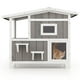 thumbnail image 3 of Costway Casa Exterior para Gatos de 2 Pisos de Madera con Puerta de Escape, 3 of 3