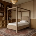 thumbnail image 2 of Meridian Furniture Lit Simple Rembourré en Velours Beige Salina, 2 of 11
