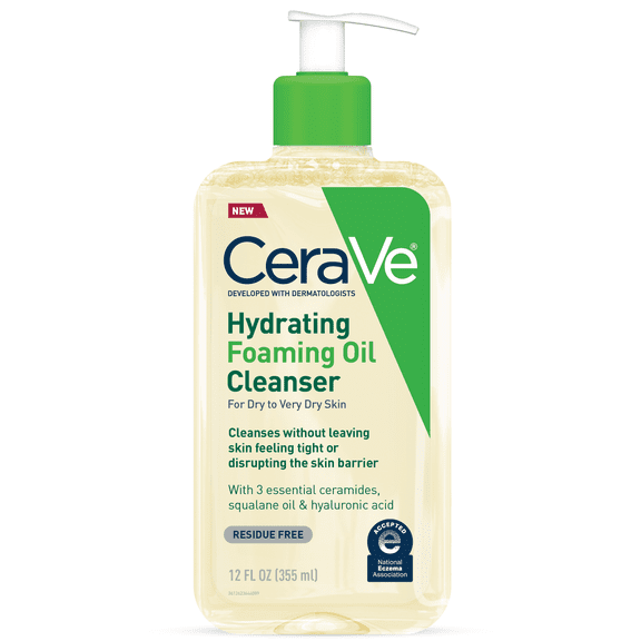 CeraVe Hydrating Foaming Oil Facial Cleanser for Dry to Very Dry Skin 12 fl oz