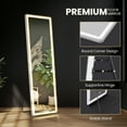 thumbnail image 3 of EDX LED 3 Color Lighting Full Body Mirror 60"x 16" Rectangle Floor Mirror with Lights Wall Mounted Free Standing Leaning for Home, White, 3 of 8