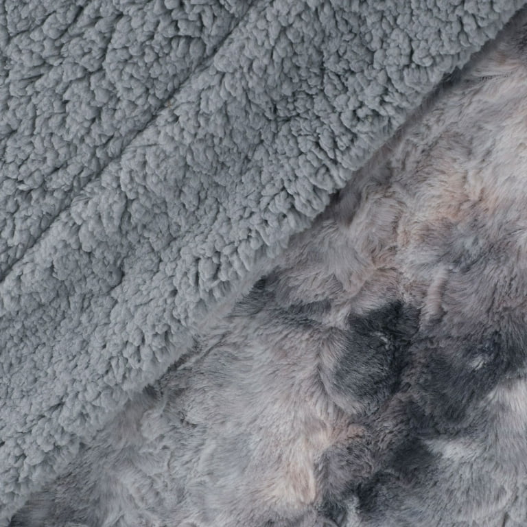 Unique Bargains Soft Luxury Faux Fur Blanket, Twin, Gray, Warm and