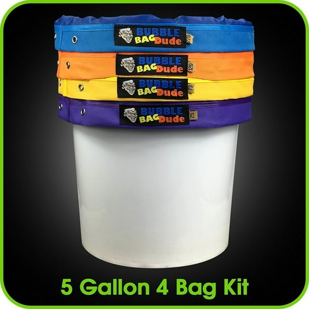 Bubblebagdude 5 Gallon 4 Bag Kit Bubble Bags With Pressing Screen And Storage Bag Herbal Ice Extract Extraction Bags Walmart Com Walmart Com