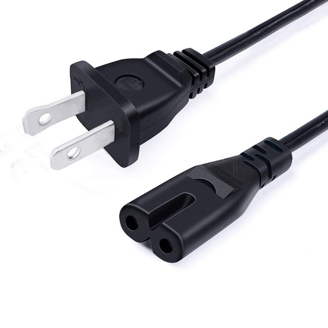 Cable de alimentación Saireed de 2 clavijas IEC C7 de 8 pies para TCL Roku Samsung LG