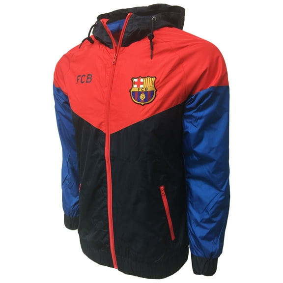 FC Barcelona Waterproof Lightweight Rain Jacket for Adults, Officail Barcelona Training Jacket, Rain Coat (XL)