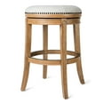 thumbnail image 1 of Maven Lane Alexander Tabouret de Bar Sans Dossier, Fini Chêne Patiné, avec Revêtement en Tissu Couleur Sable, 1 of 6