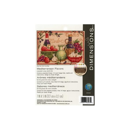 UPC: 0088677650612 | Dimensions Mini Counted Cross Stitch Kit 7 X5 -Mediterranean Flavors (14 Count)