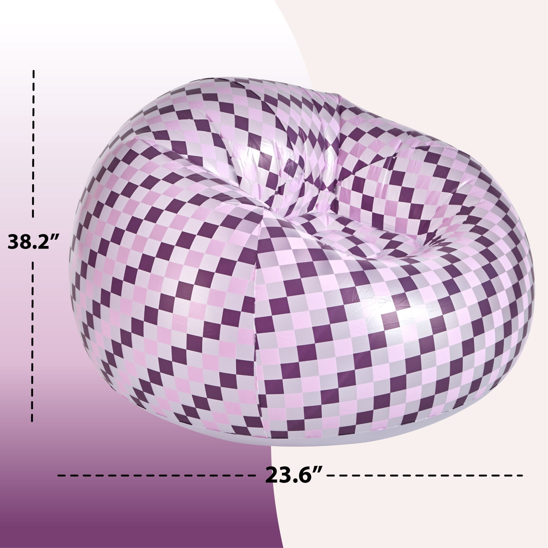 Urban Shop Inflatable Chair, Purple/White, Teen and Adults