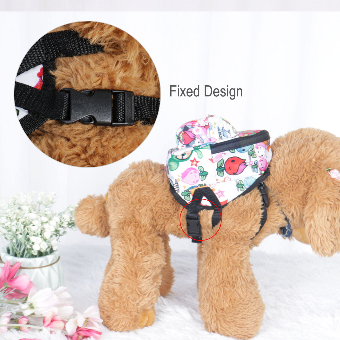 Dog Backpack Cartoon Adjustable Strap Puppy Pet Carrier Holder Bag w ...