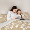 thumbnail image 4 of Erosebridal Chic Brown Bedding Comforter Set for Girls, Botanical Leaves King Bedding Sets, Gray Reversible, 7-Piece, 4 of 5
