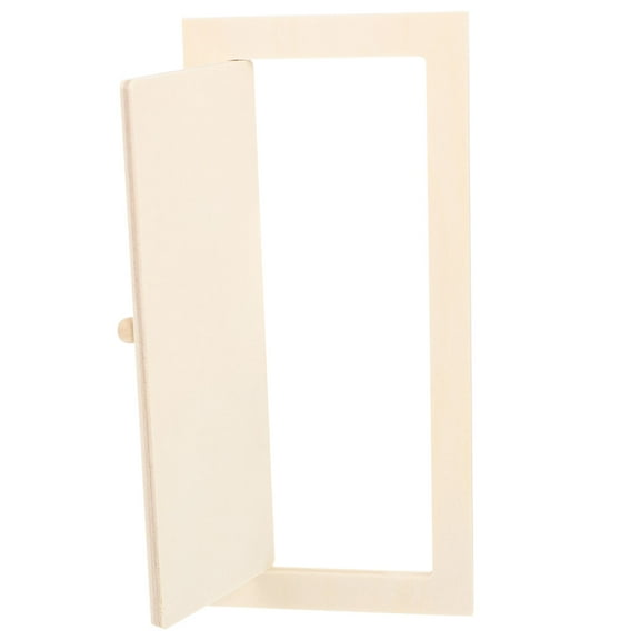 HONMEET 1Pcs Dollhouse Miniature Part Wooden Door 6.9X3.1X0.2In Beige For 1:12 Scale Diy Hobbyists