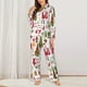 thumbnail image 2 of Fotbe Snowflakes Santa Claus Conjunto de Pijama de Manga Larga para Mujer con Estampado, Ropa de Dormir de 2 Piezas, Conjunto de Casa Suave y Cómodo con Bolsillos-XX-Large, 2 of 7