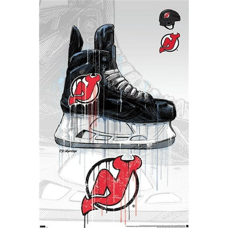 NHL New Jersey Devils – Drip Skate 21 Wall Poster 22.375 x 34