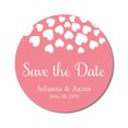 thumbnail image 1 of Darling Souvenir Round 45 Pieces Hearts Save The Date Stickers Wedding Personalized Bride Groom Names And Date Envelope Seals - Salmon, 1 of 4