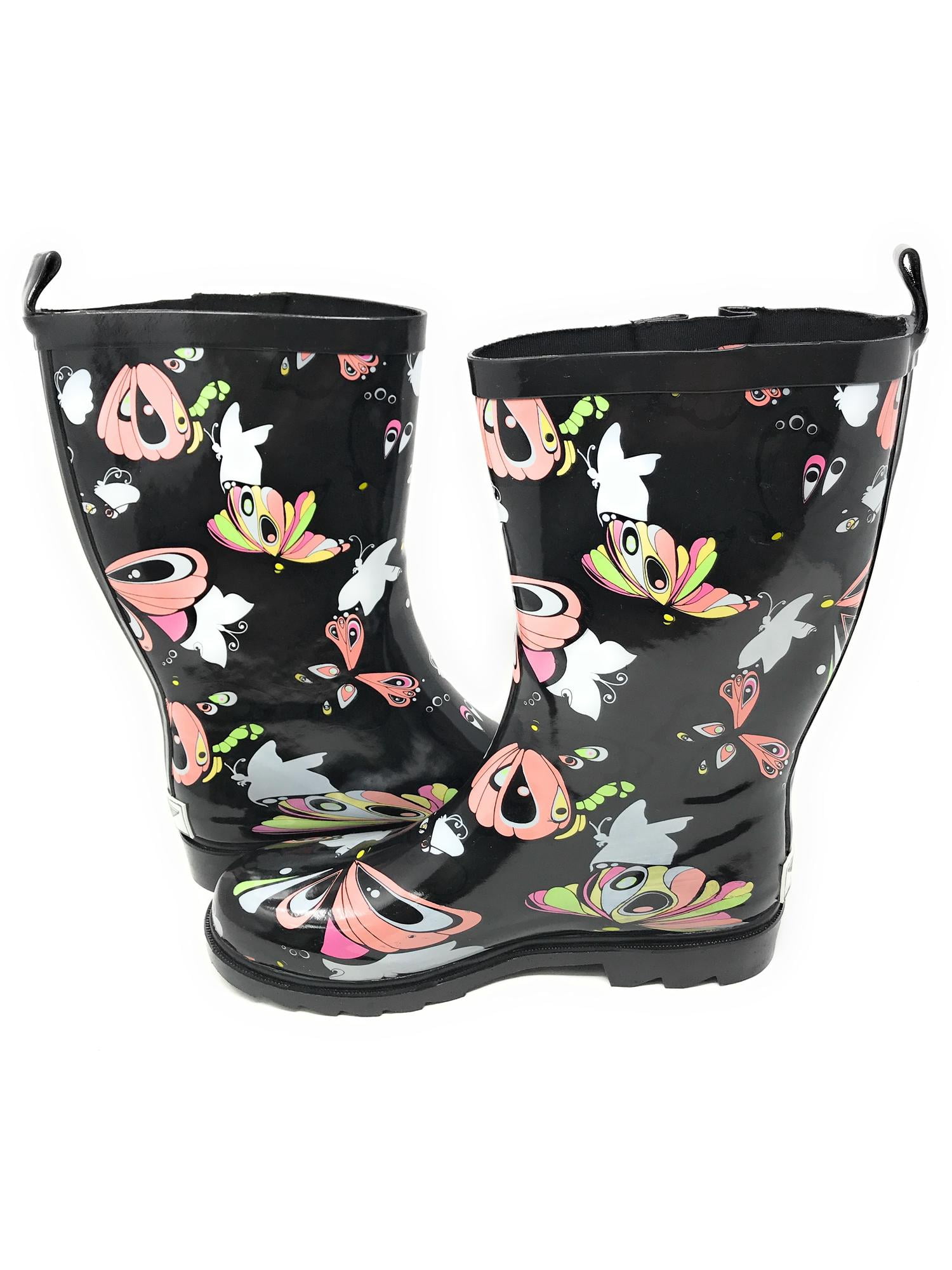 Butterfly Print Rain Boots 