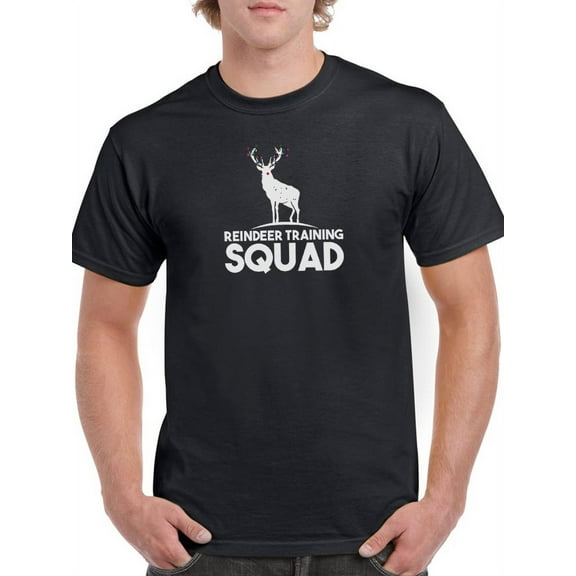 Reindeer Training Squad T-Shirt Men -Smartprints Designs, Male 5X-Large