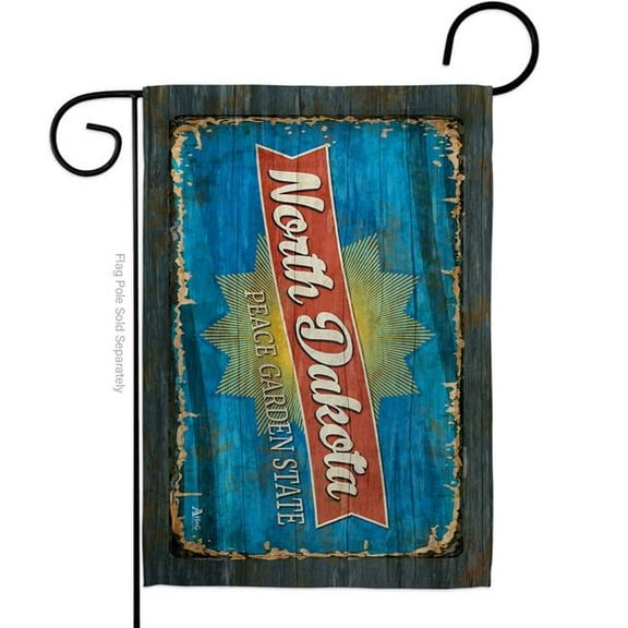 G142979-BO 13 x 18.5 in. North Dakota Vintage American State Garden Flag with Double-Sided Horizontal House Decoration Banner Yard Gift