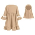 thumbnail image 5 of IDOPIP 2Pcs Muslim Abaya Dress for Baby Girls Arabic Dubai Modest Dress with Full Cover Hijab, 5 of 8