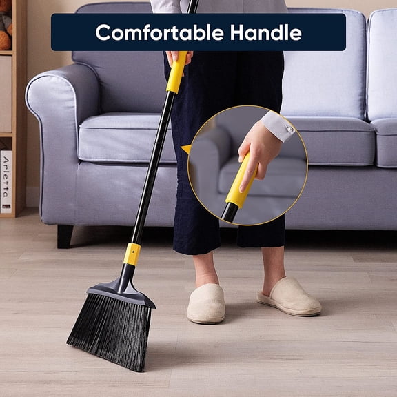 Heavy-Duty Commercial Brooms 3-Pack – Long Handle Sweepers for Indoor and Outdoor Floor Cleaning