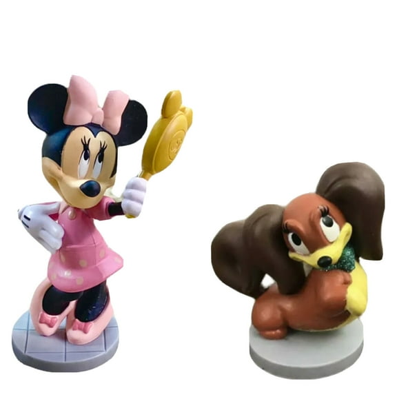 Vanity Botique Minnie & Fifi Pup PVC Cake Topper Happy Helper Pet Figure 3” New