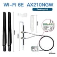thumbnail image 3 of Tarjeta WiFi 6E Intel AX210 M.2 NGFF inalámbrica 6GHz BT5.2 5400Mbps Gigabit 2.4Ghz 5Ghz 802.11ax pa, 3 of 6