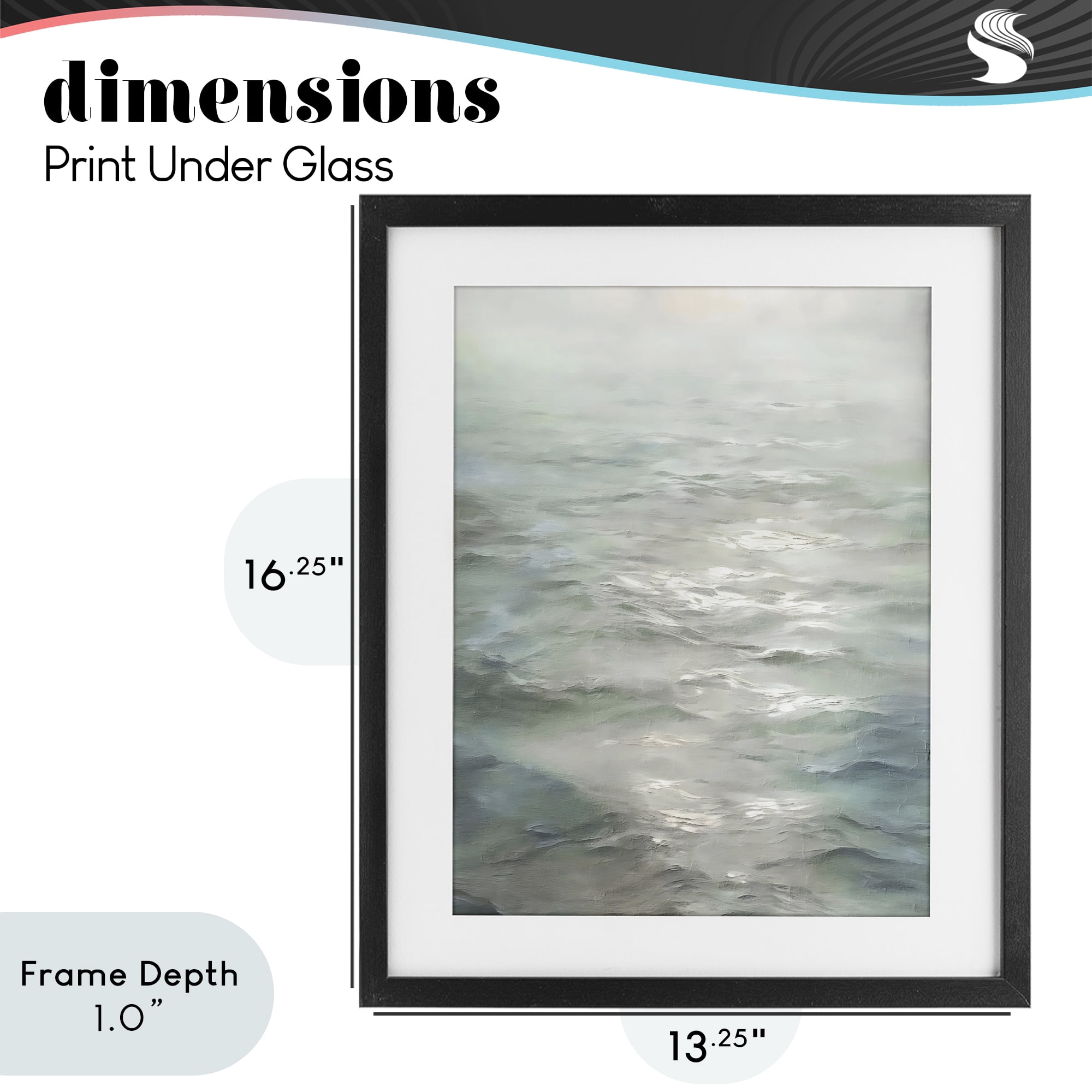 Stupell Industries Shallow Reflections on Sea Black Framed Print Under Glass, design by Riley B